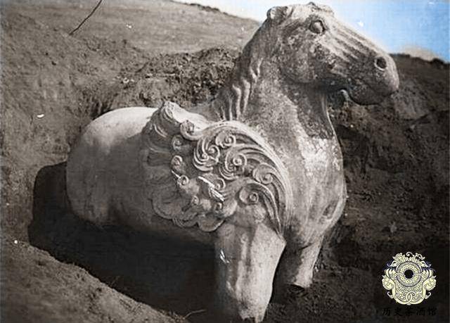 原创百年前的霍去病墓老照片外形似祁连山图5马踏匈奴很霸气