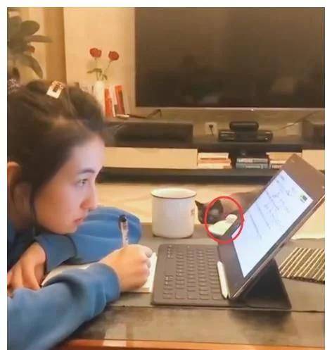 张子枫在家做作业，谁注意到她电脑后面？你才18岁啊_小姑娘