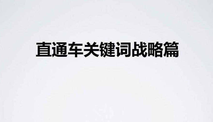直通车选关键词推广技巧,词路清晰,产品标签才容易入池