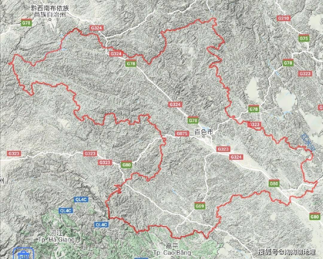 百色市的地理位置图