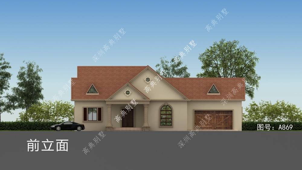 乡村单层美式小别墅自建房设计图