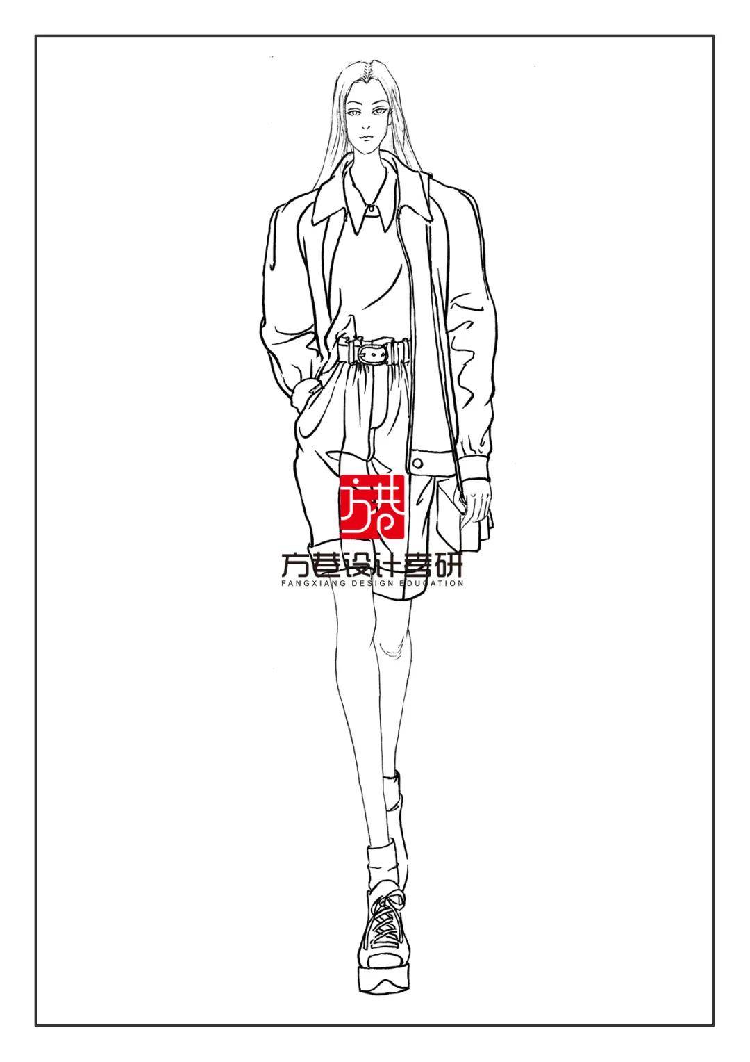 服装设计手绘线稿表达素材分享(一)