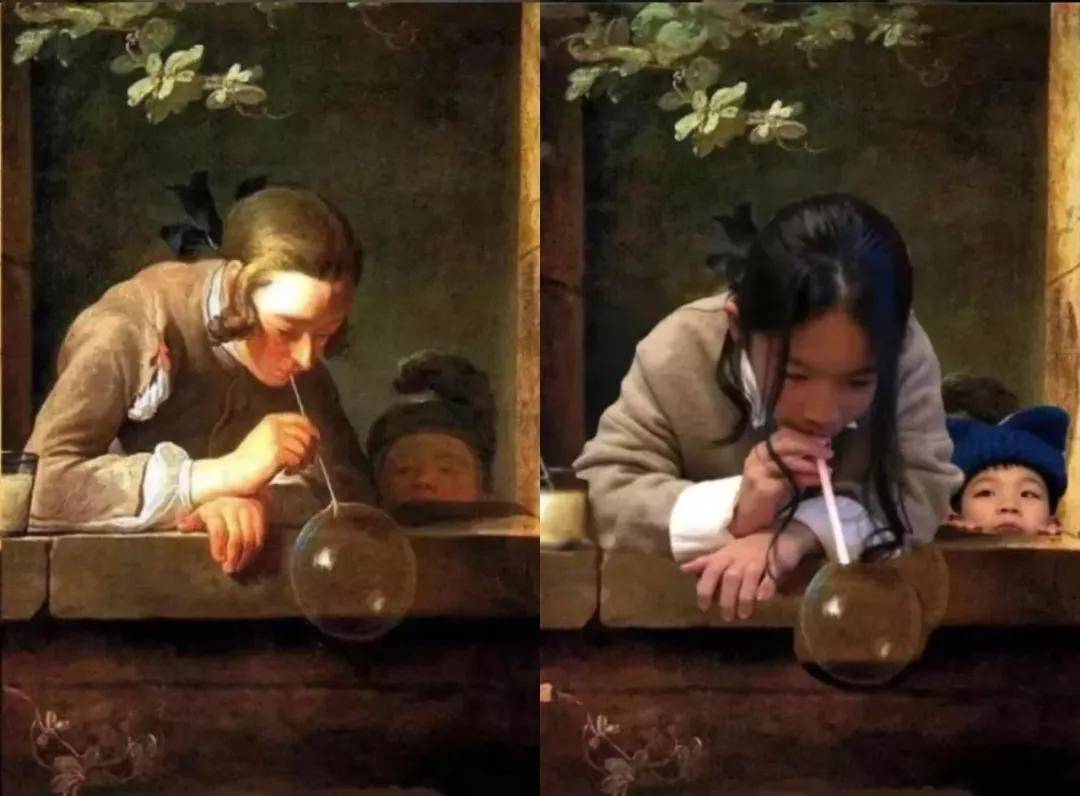 小学生模仿世界名画网友对比丑书大师不如个孩子