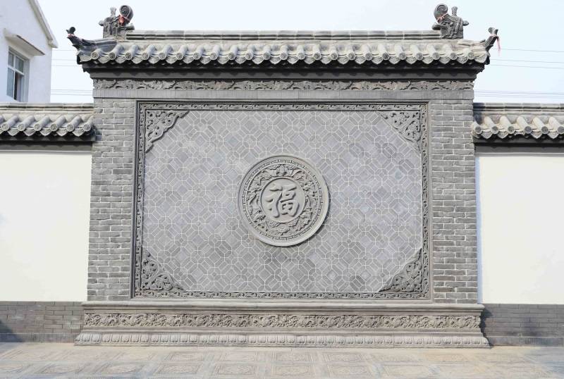 唐语中式砖雕影壁墙砖墙图案设计案例大全