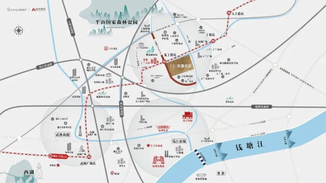 但已有丁桥龙湖天街,地铁3号线,桃花湖公园等配套在建,建成后对区域的