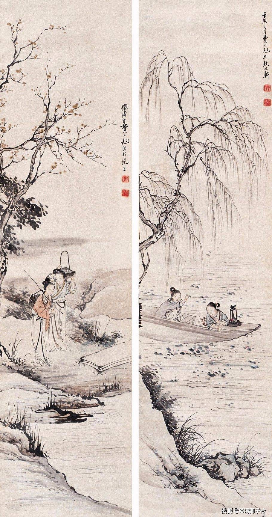 清代名家费丹旭：避短传神的仕女画作欣赏_搜狐网
