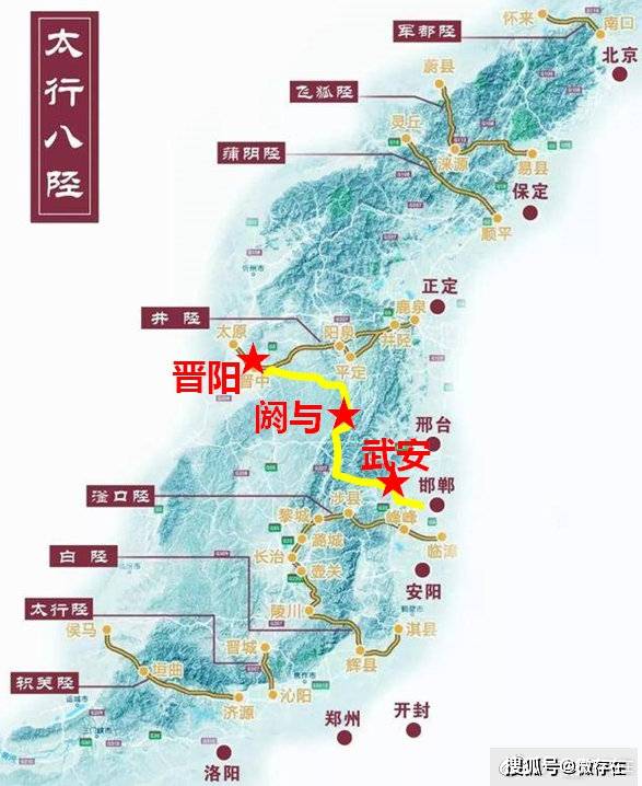 大概线路实在狭窄,都够不上八陉的地位,大致位于滏口陉和井陉之间