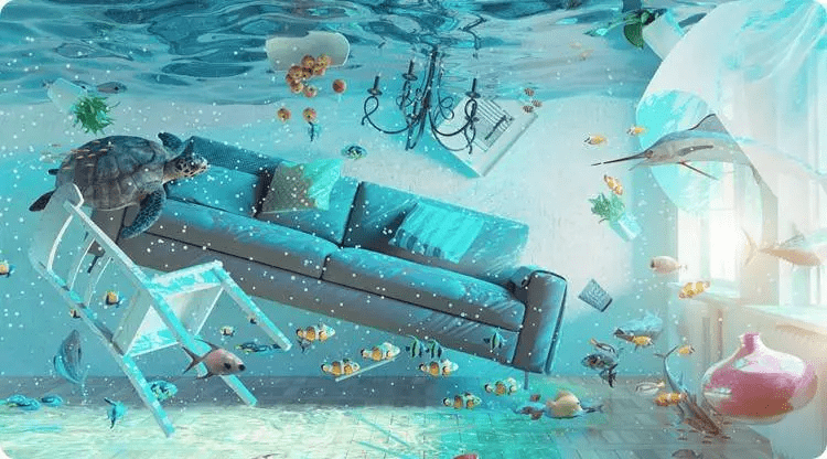 梦之镜，解析昨晚梦见屋外边都是水，还有人在水里游咏的深层含义