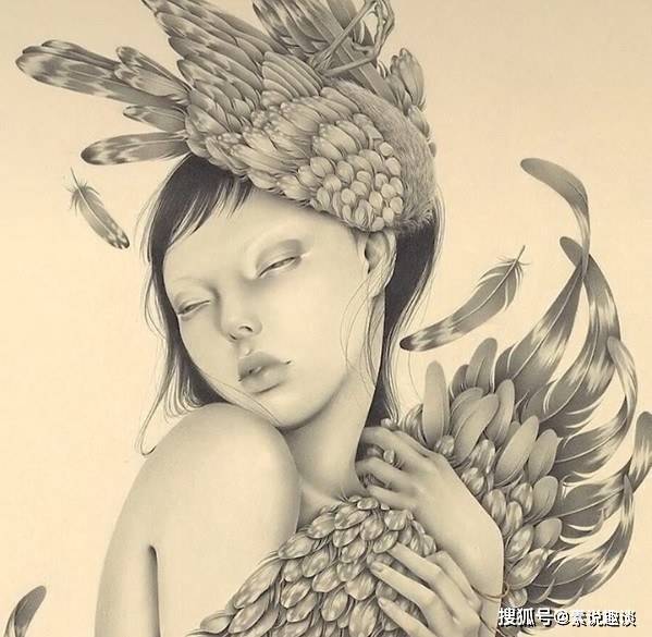 日本妖女画师，画出诡异的女孩，面无表情的作品让人害怕_绘画