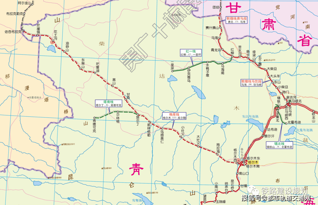 7月1日前后将正式开通运营:合杭,通沪,喀赤,安六,格库铁路青海段