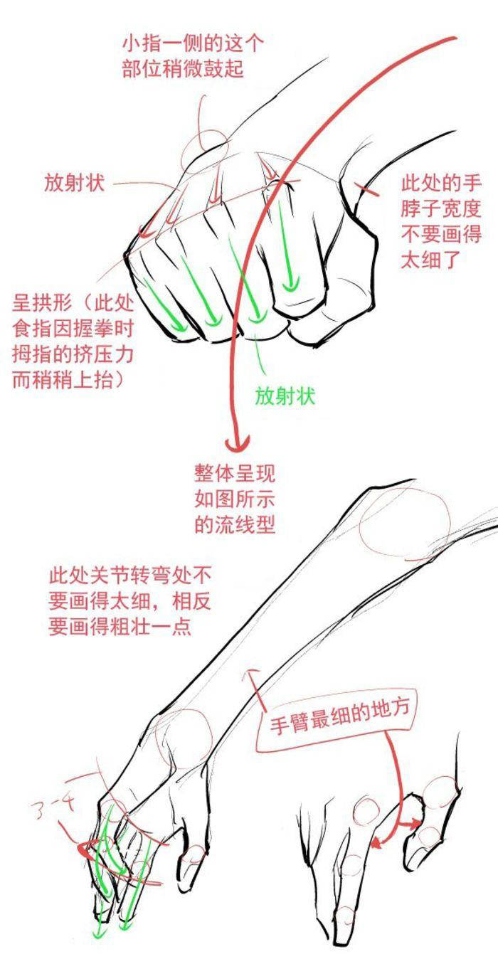 动漫人物的手部各种姿势画法