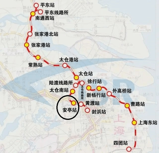 沪通铁路一期 二期线路图(图片来源:jsr)