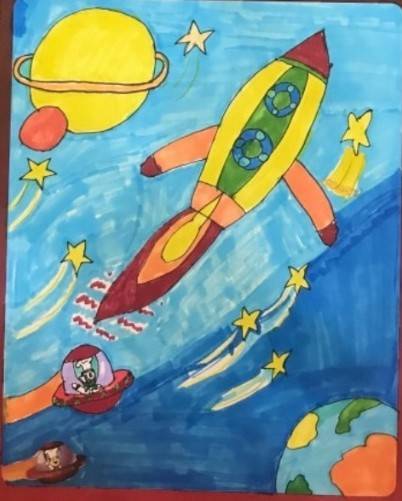 当宇宙梦想触手可及孩子们的画作亮了