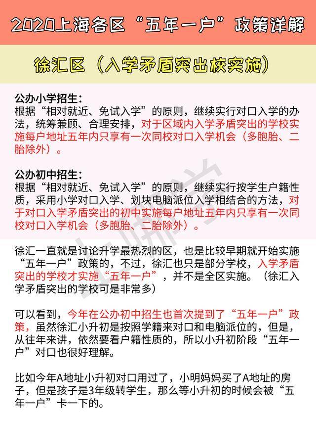 子女|2020年上海“五年一户”增至9区，子女上小学、初中都将受限