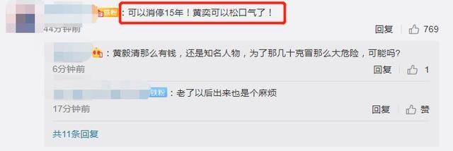 黄毅清被判关押15年，没收财产5万，网友：黄奕