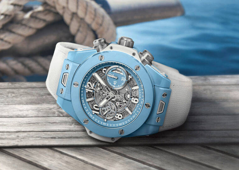 Big|Big Bang陶瓷壳又出新色，天蓝色计时码表超有夏日活力感