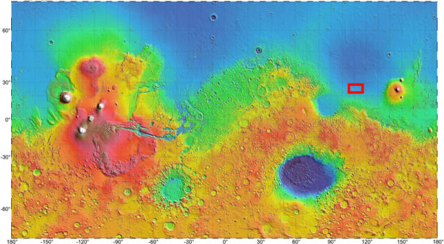 经历"恐怖8分钟"后着陆在 火星乌托邦平原上的预定区域