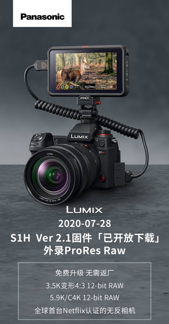 松下lumix s1h最高支持12bit外录