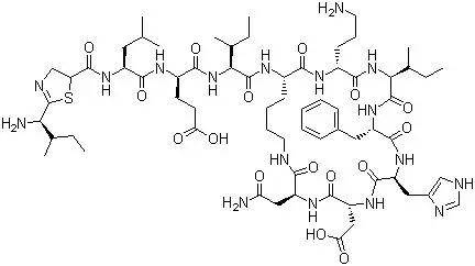 的主要活性成分之一大麻二酚和抗生素杆菌肽(分子式为c66h103n17o16s