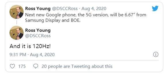 Pixel|Pixel 4a发布后，爆料称谷歌还有一款高端机，6.67 英寸120Hz高刷