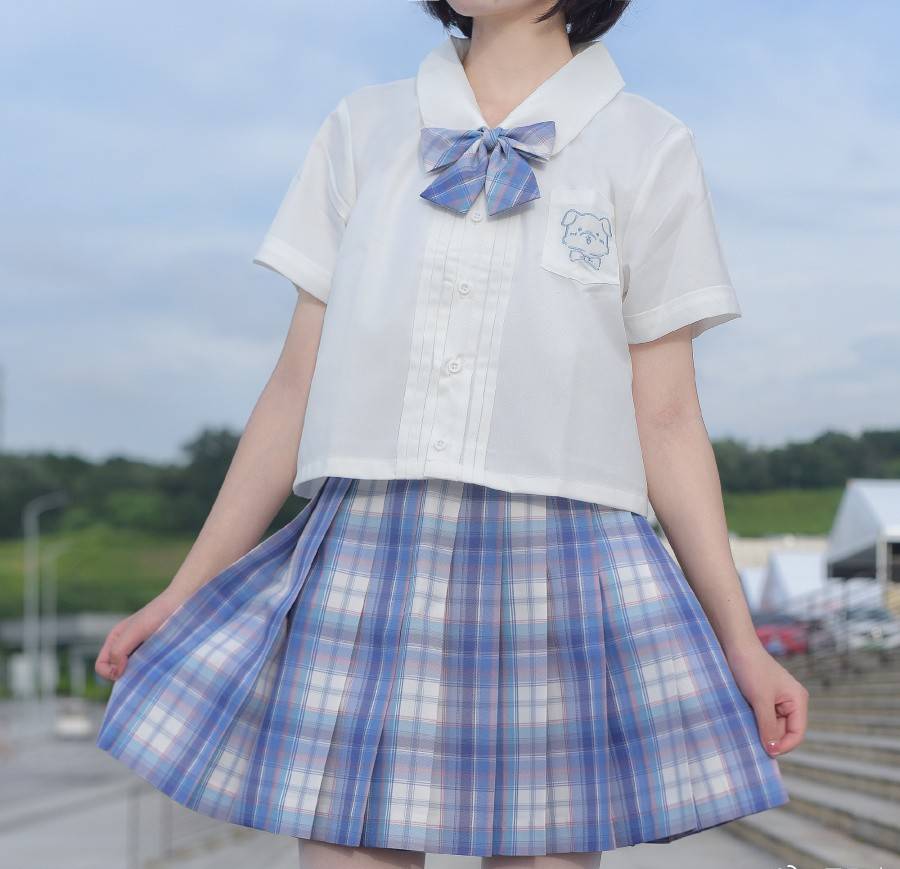 jk少女短发女孩甜美穿搭