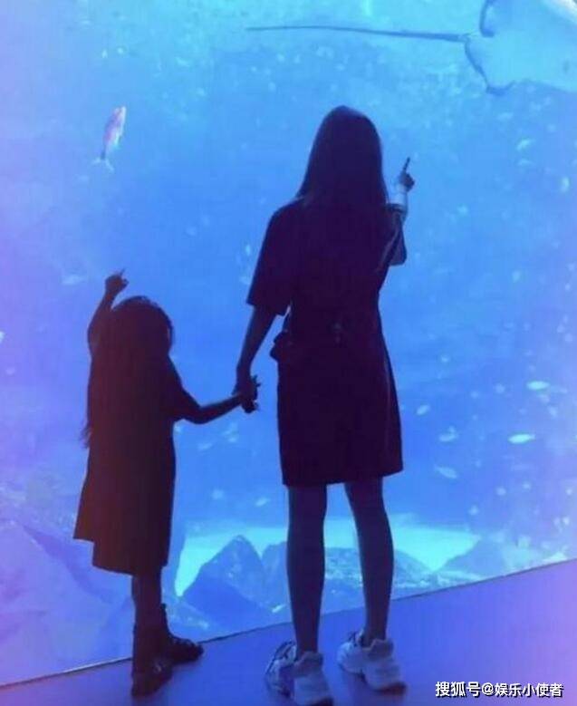 原创昆凌带孩子去海洋馆小小周跟妈妈一起看鱼乖巧可爱