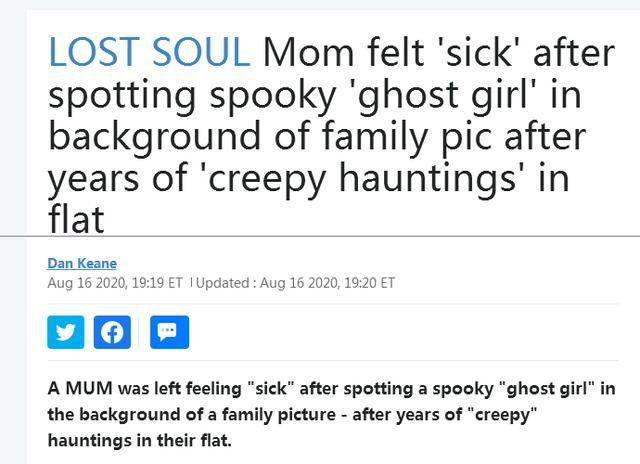 家里老发生怪事，英国一妈妈偶然在照片中发现毛骨悚然的“鬼影”