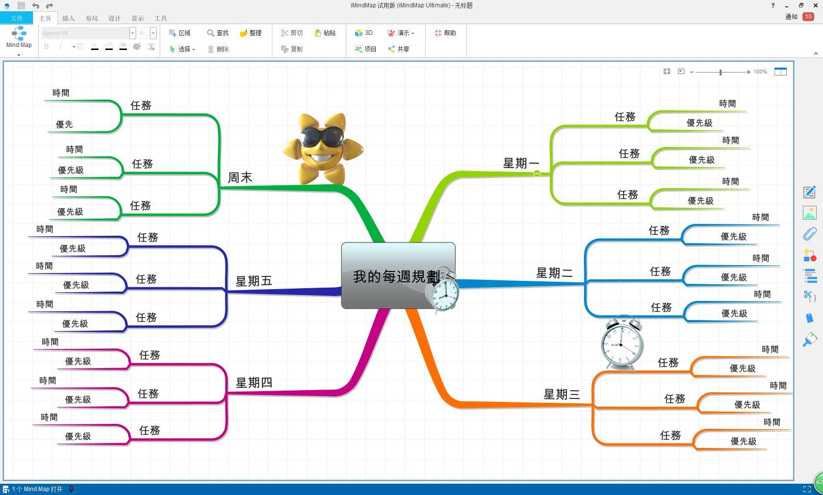 思维导图imindmap帮你更好的规划每周任务