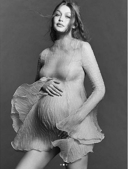 吉吉·哈迪德|Gigi性感孕妇写真曝光，合作希腊设计师湿身女神造型美艳动人