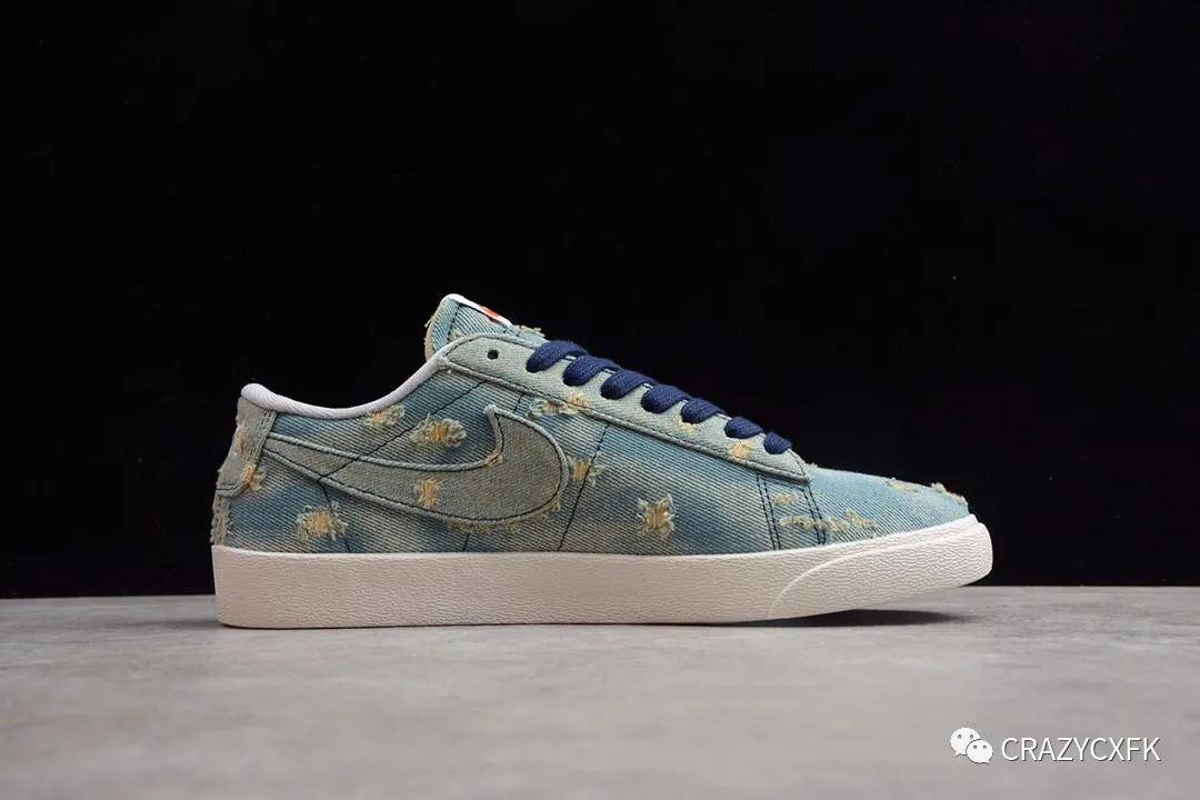 开拓者牛仔布破洞 nike blazer mid x levi"s strauss