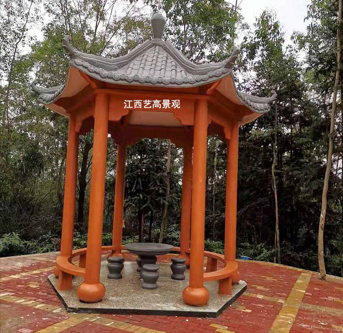现代化仿木凉亭如何制作韶关仿木凉亭仿古凉亭安装效果图