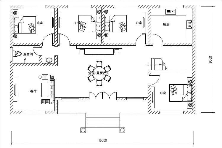 农村150㎡超大空间独院自建房设计图