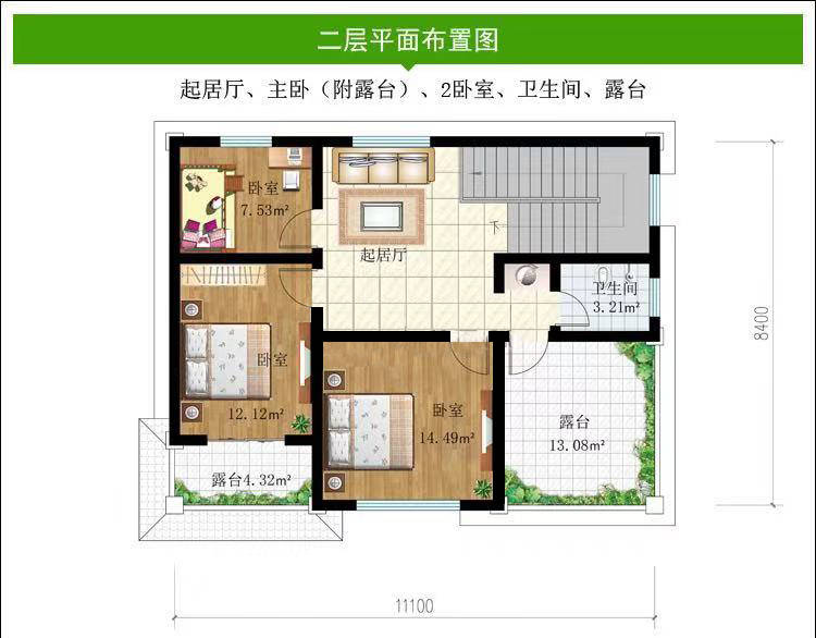 原创94㎡农村自建房,双层别墅翻倍面积设计图