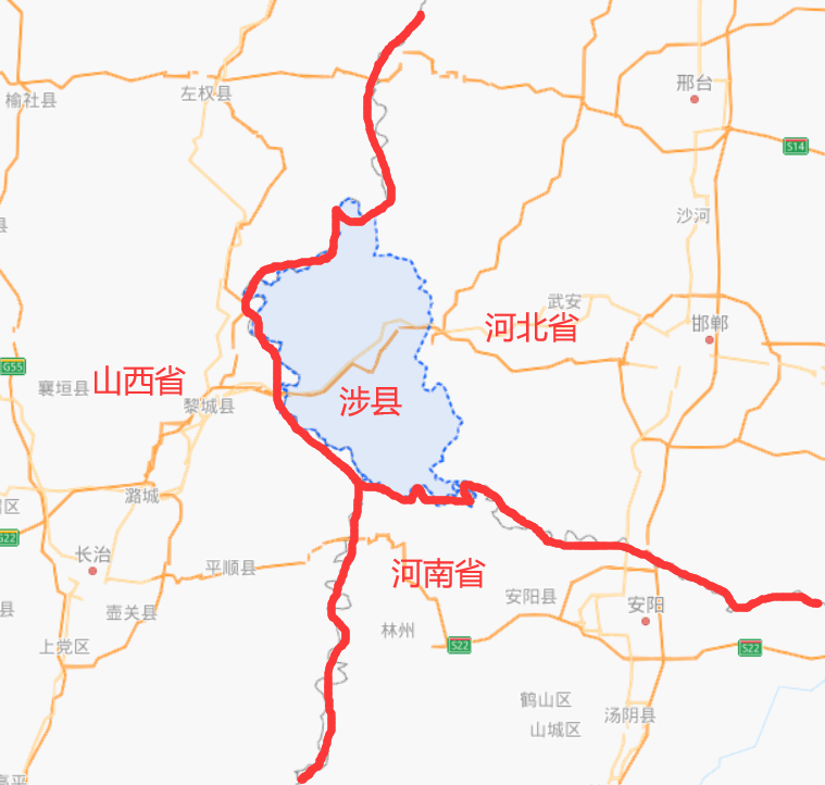 河北邯郸市有一个县,位于晋冀豫三省交界处,因一条河流而得名