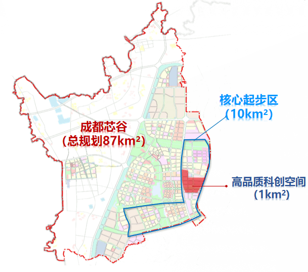 中电光谷和双流政府共同投资成立成都芯谷,最初规划总占地面积约20km