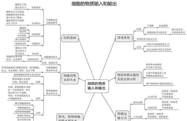 高中生物必修:细胞模块的思维导图,助你复习考试无忧