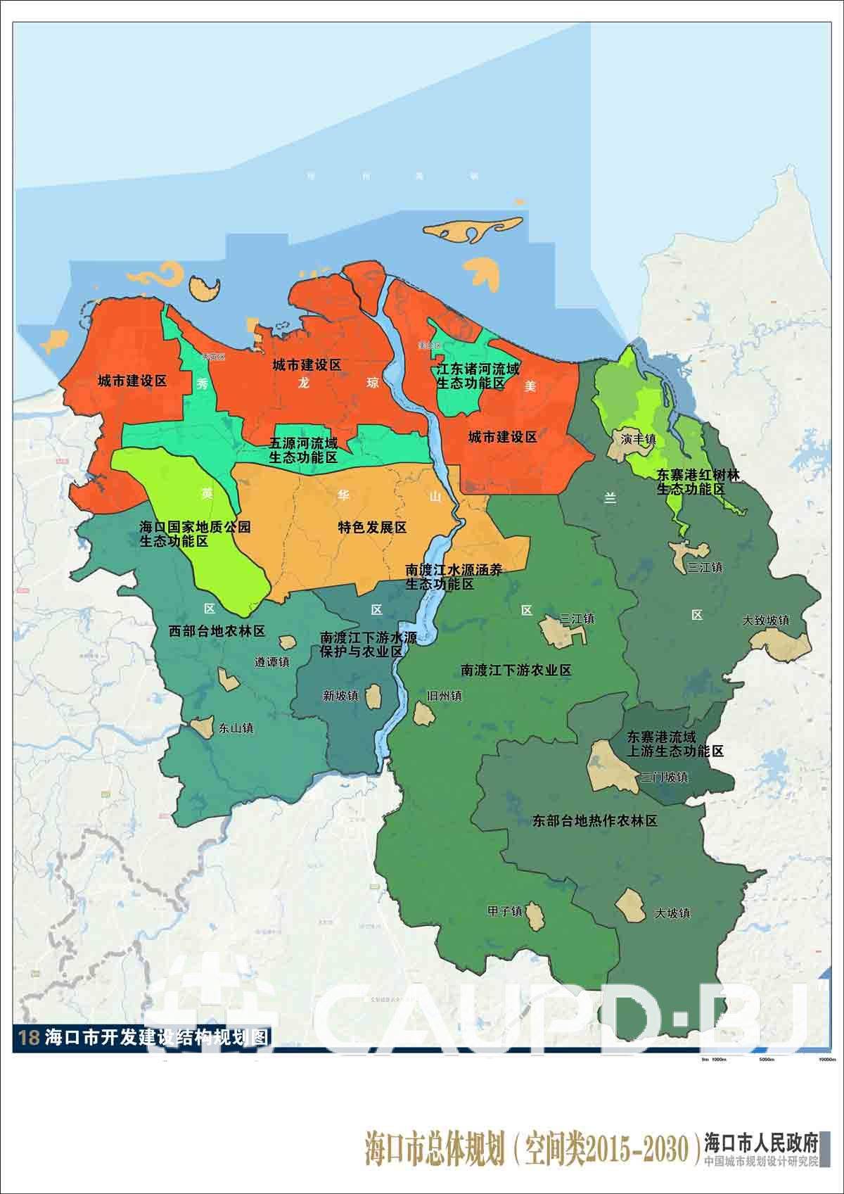 海口市域城镇空间结构图2019年,《海口市新海港临港生态新城综合规划