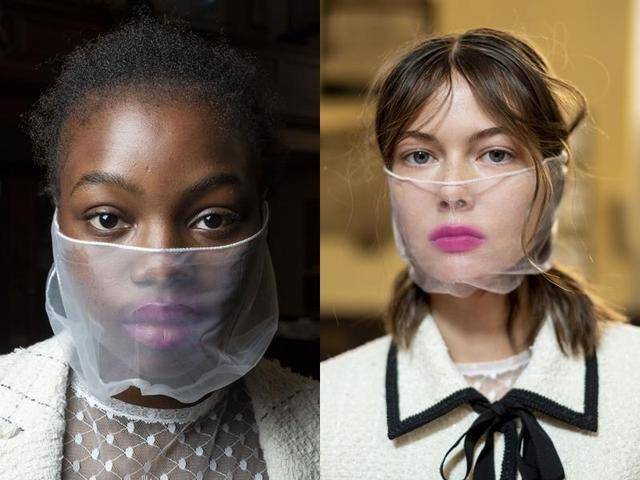 时装周|2021春夏时装周口罩造型依然流行,模特戴罩走秀,口罩链成配饰新物种