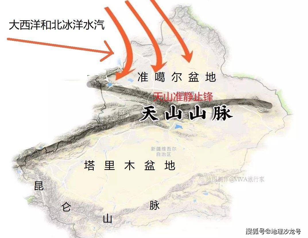 位于我国新疆的"天山准静止锋",其形成原因是什么?