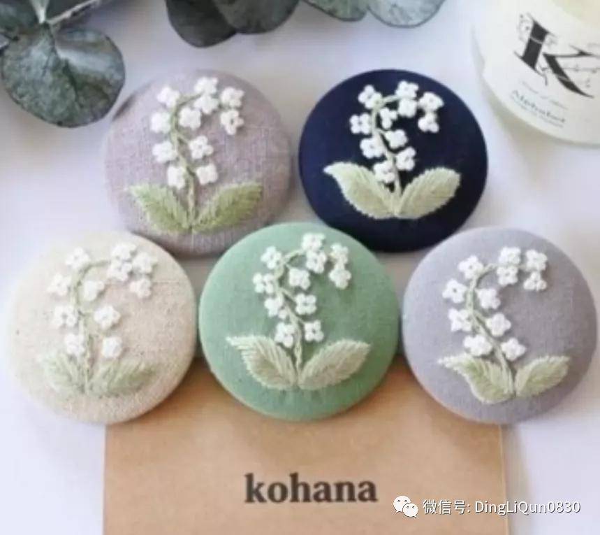 手绣|「刺绣作品」50款时尚的手绣布料纽扣，也许用的到！