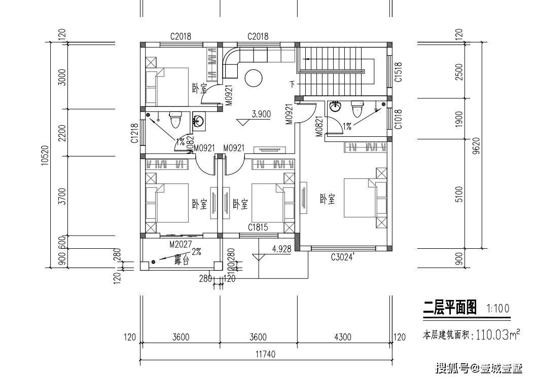 占地114平方的新农村二层小别墅,主体造价20万,这样做