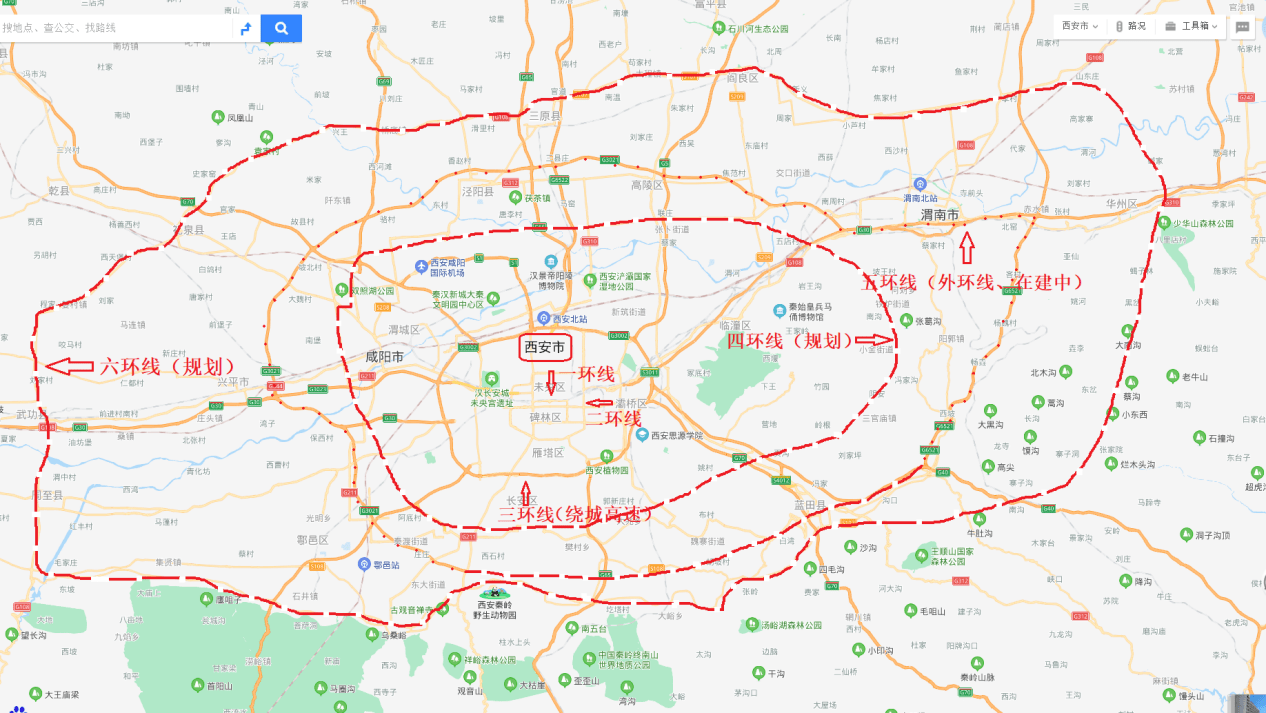 其实,西安绕城高速公路和外环高速公路,放在任何一个地方,都是雄伟