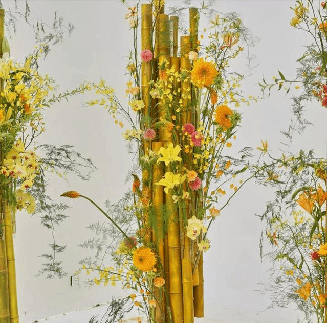 花艺设计学习竹子架构花艺艺术设计