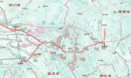 西渝高铁安康至重庆段线路走向已确定,时速350公里/小时