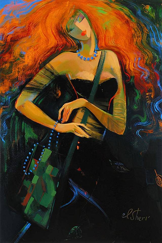 图片[1]-国外天才美女画家人体油画中的女郎，妩媚妖娆，分外性感-魔性次元