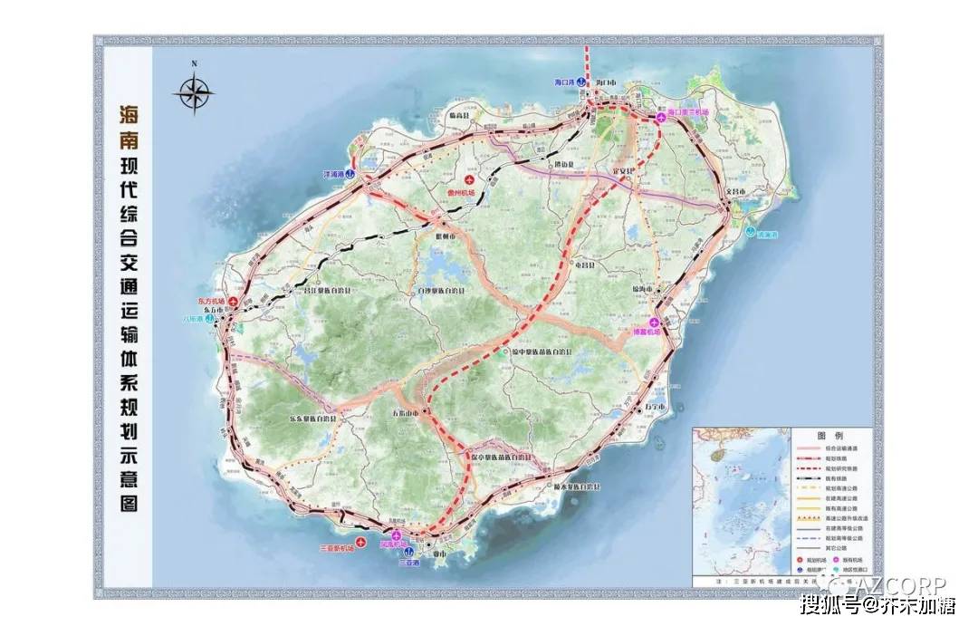 海南现代综合交通运输体系规划示意图