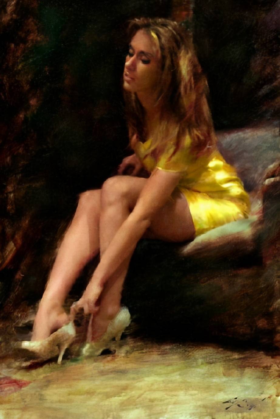 图片[17]-美国天才艺术家人体油画中的美女，性感迷人，细腻逼真-魔性次元