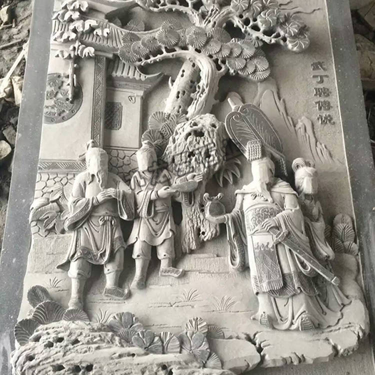 石雕人物浮雕壁画样式佛寺石雕壁画实景图