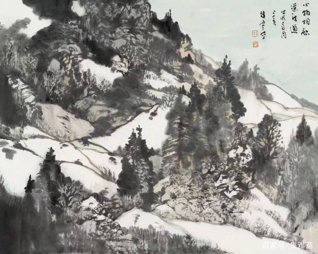 当代著名书画家朱零山水画作品欣赏