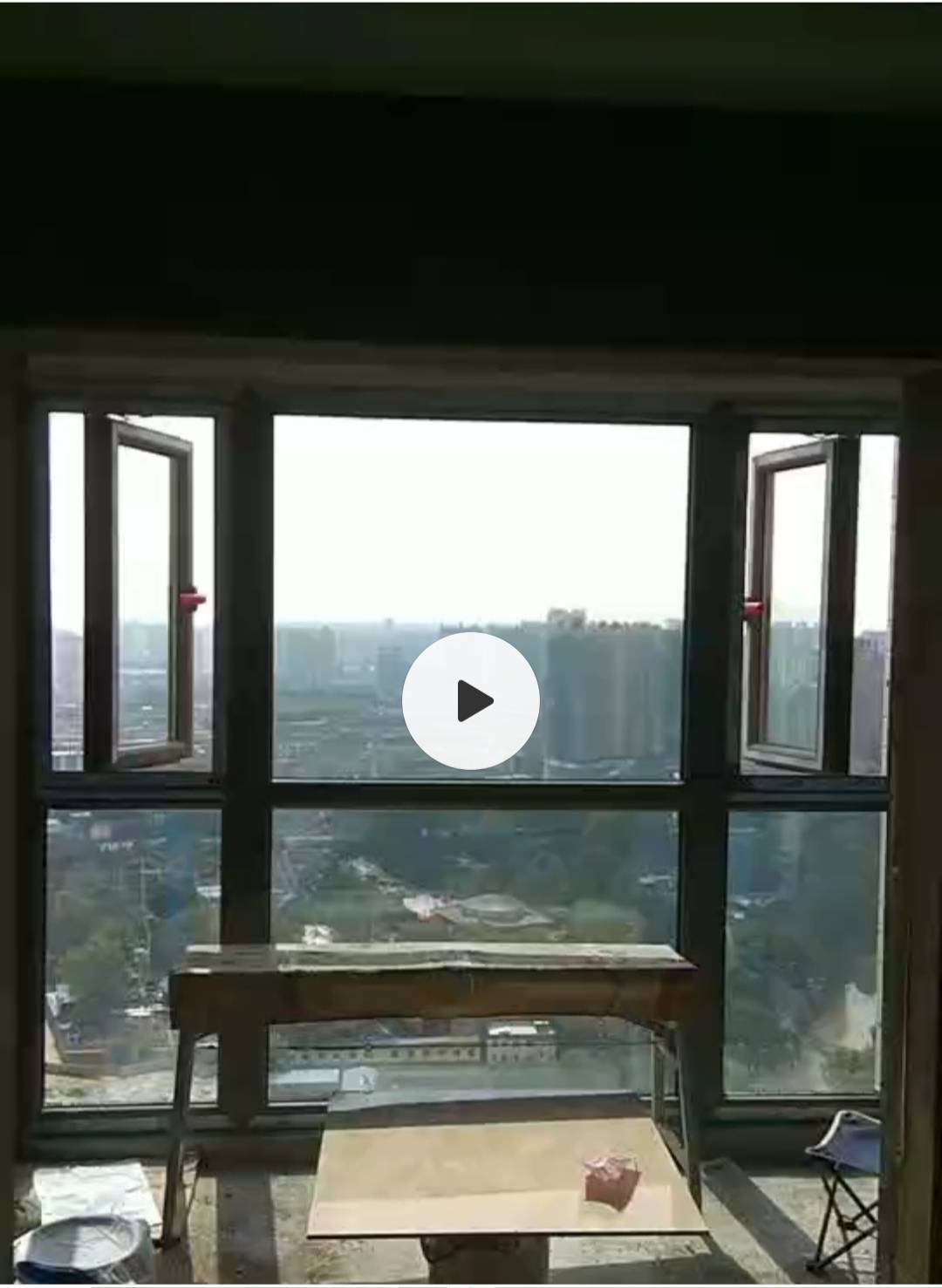 洛阳升龙广场封阳台,更换客厅餐厅门窗完工效果图片